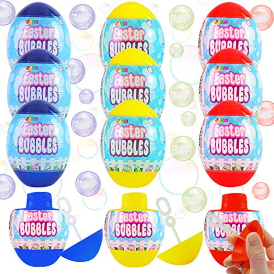 Party Games Easter Egg - 12 Easter Egg Bubble Wands for