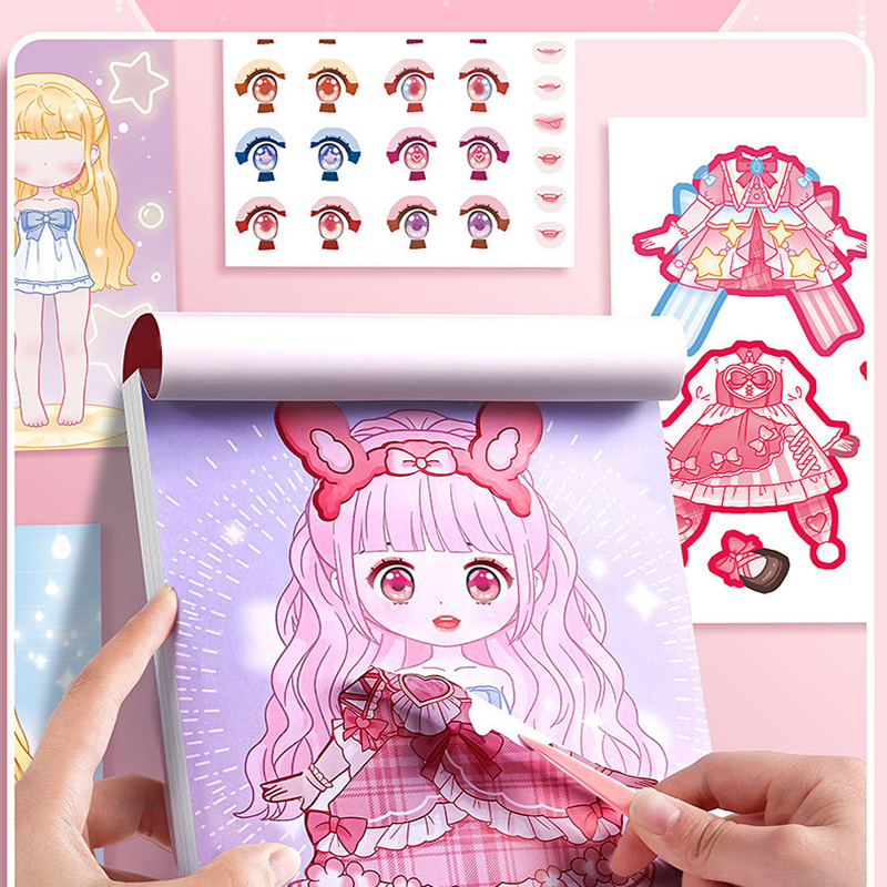 Book Party Games - 20Pcs/Book Clothing Matching Stickers Cartoon Quiet