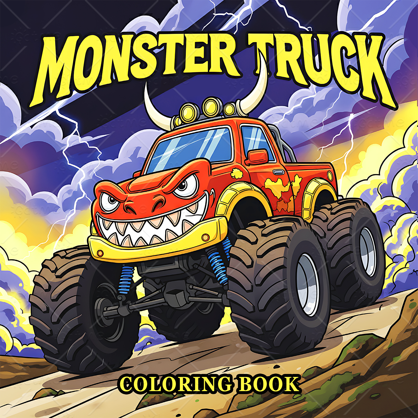 Book Party Games - MONSTER TRUCK Coloring Book for Adults