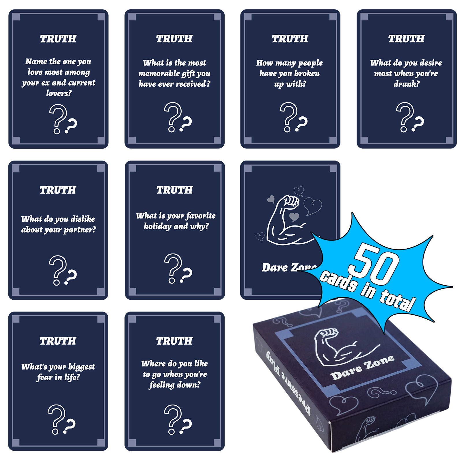 50Pcs Party Game Cards for Adu - Party Games Group reseña y precio