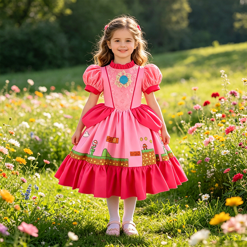 Princess Peach Costume Dress w - Party Games Summer reseña y precio