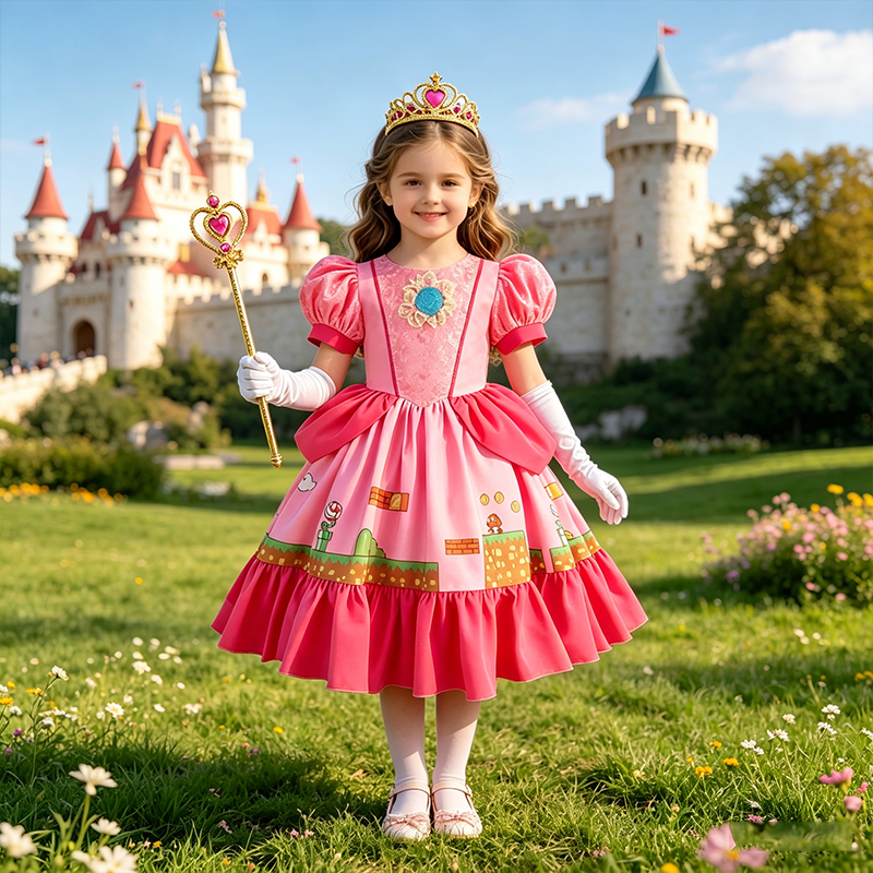 Princess Peach Costume Dress w - Party Games Summer reseña y precio