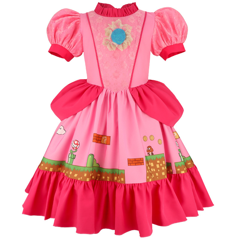 Princess Peach Costume Dress w - Party Games Summer reseña y precio