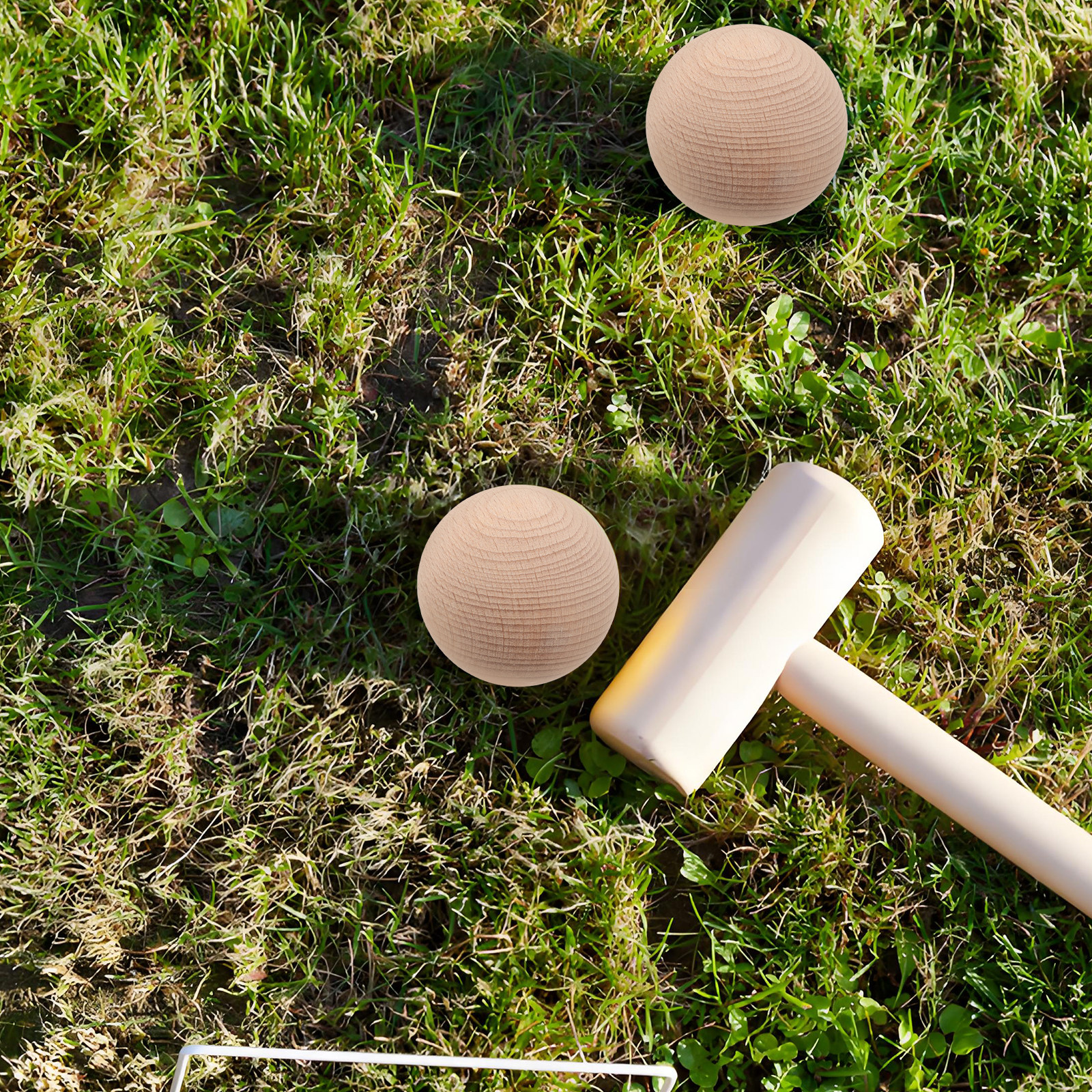 3Pcs Solid Beech Wood Golf Cro - Bocce Ball Lawn reseña y precio