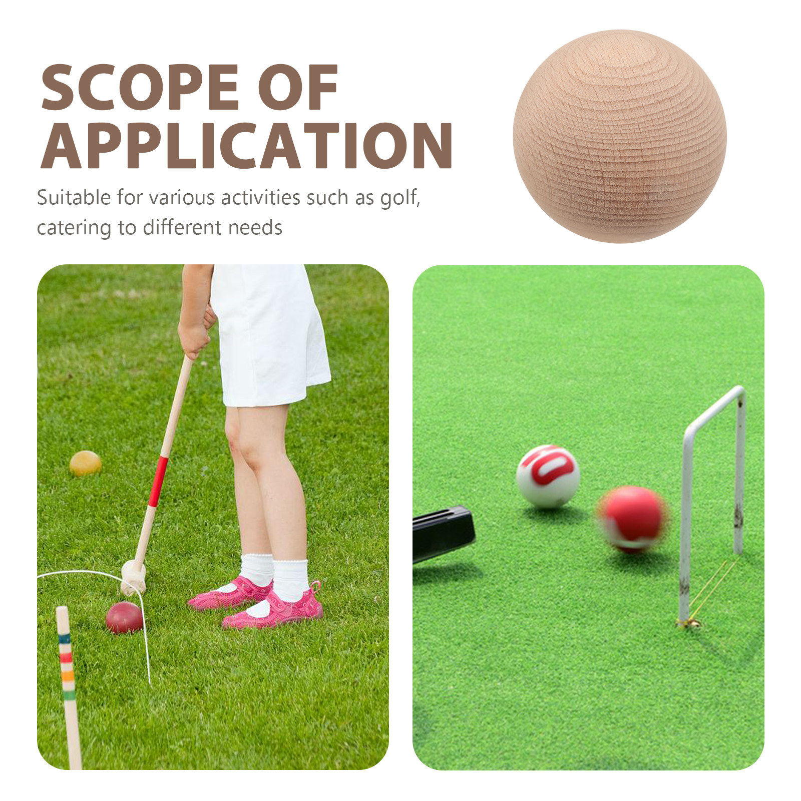 3Pcs Solid Beech Wood Golf Cro - Bocce Ball Lawn reseña y precio