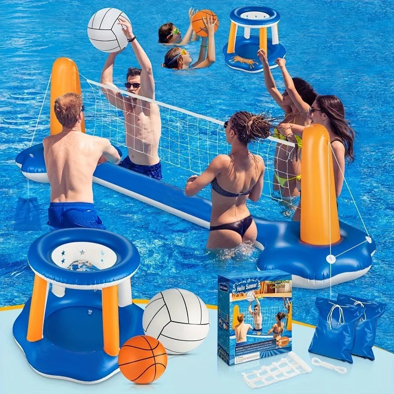 Large Inflatable Pool Raft Set - Party Games Summer reseña y precio