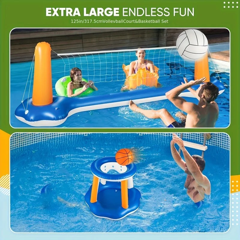 Large Inflatable Pool Raft Set - Party Games Summer reseña y precio