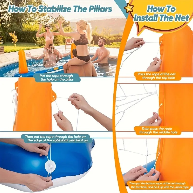 Large Inflatable Pool Raft Set - Party Games Summer reseña y precio