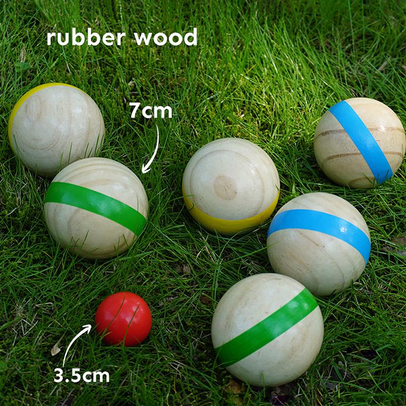 ^7Pcs Wood Bocce Balls Sports  - Bocce Ball Lawn reseña y precio