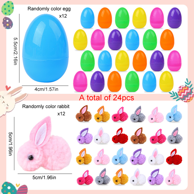 24Pcs Cute Easter Egg with Rab - Party Games Easter Egg reseña y precio