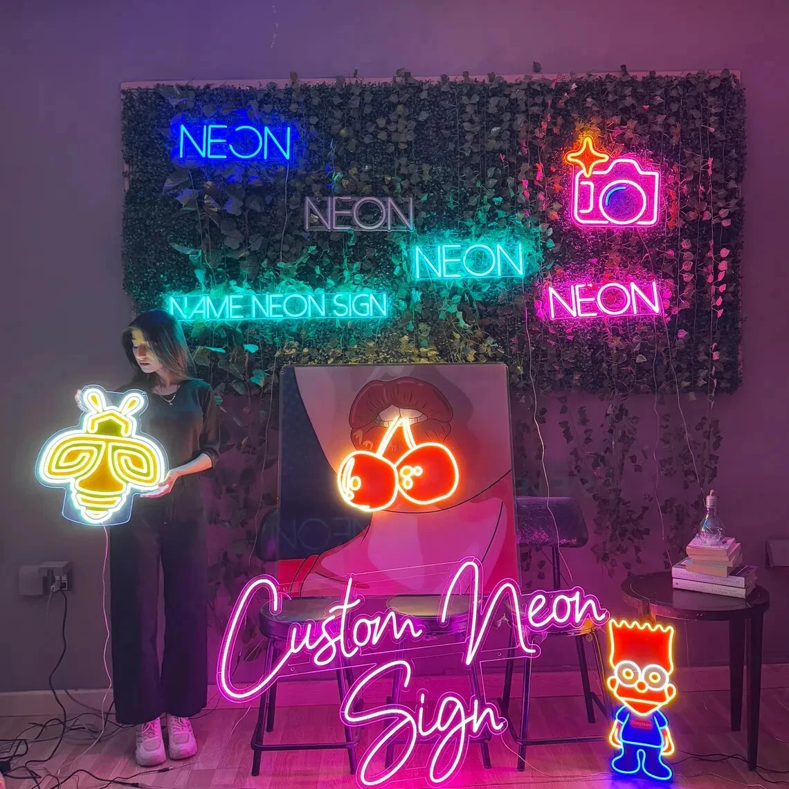 Custom Neon Sign Personalized  - Party Games Name reseña y precio
