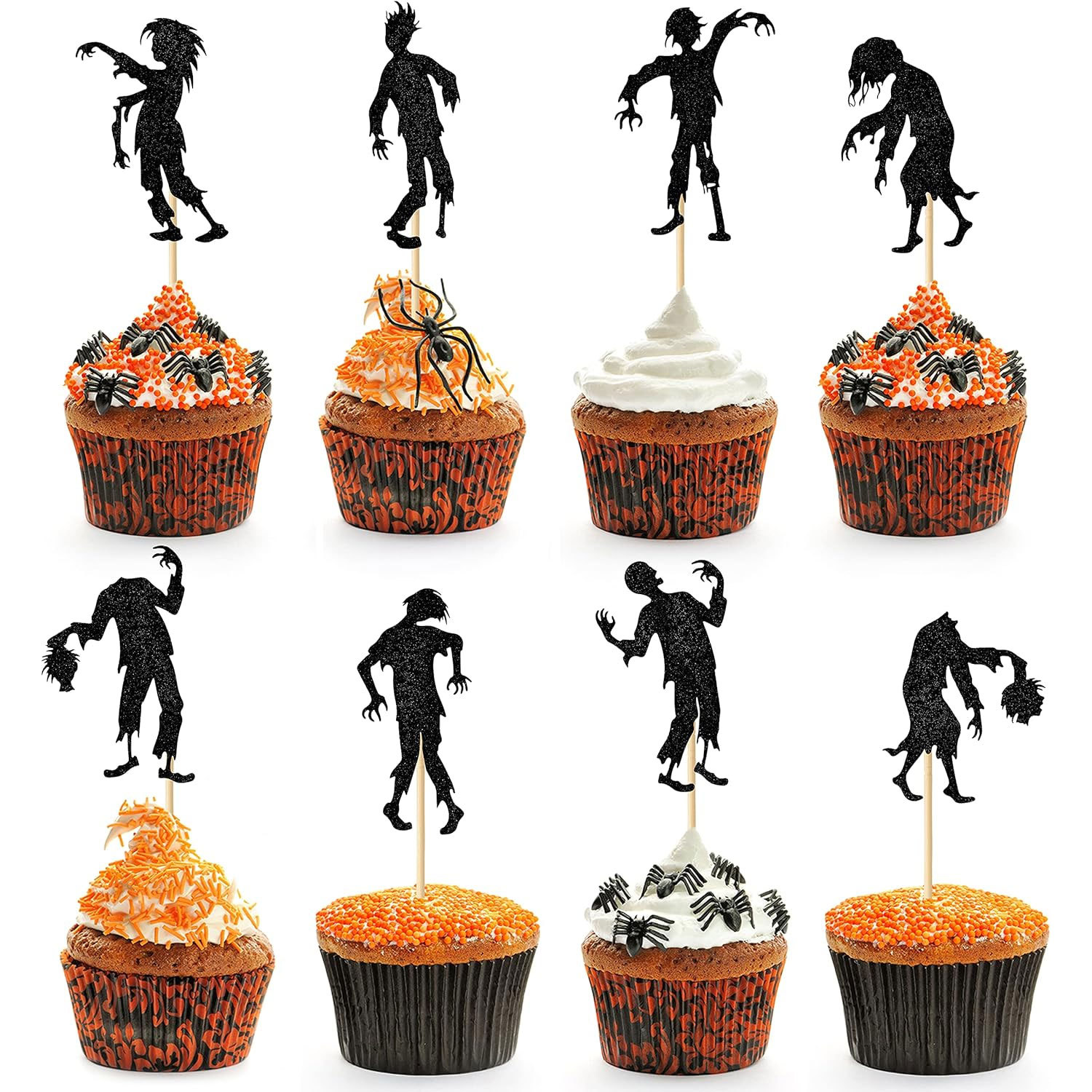 16pc/set Black Zombie Cake Top - Zombie Party Games reseña y precio