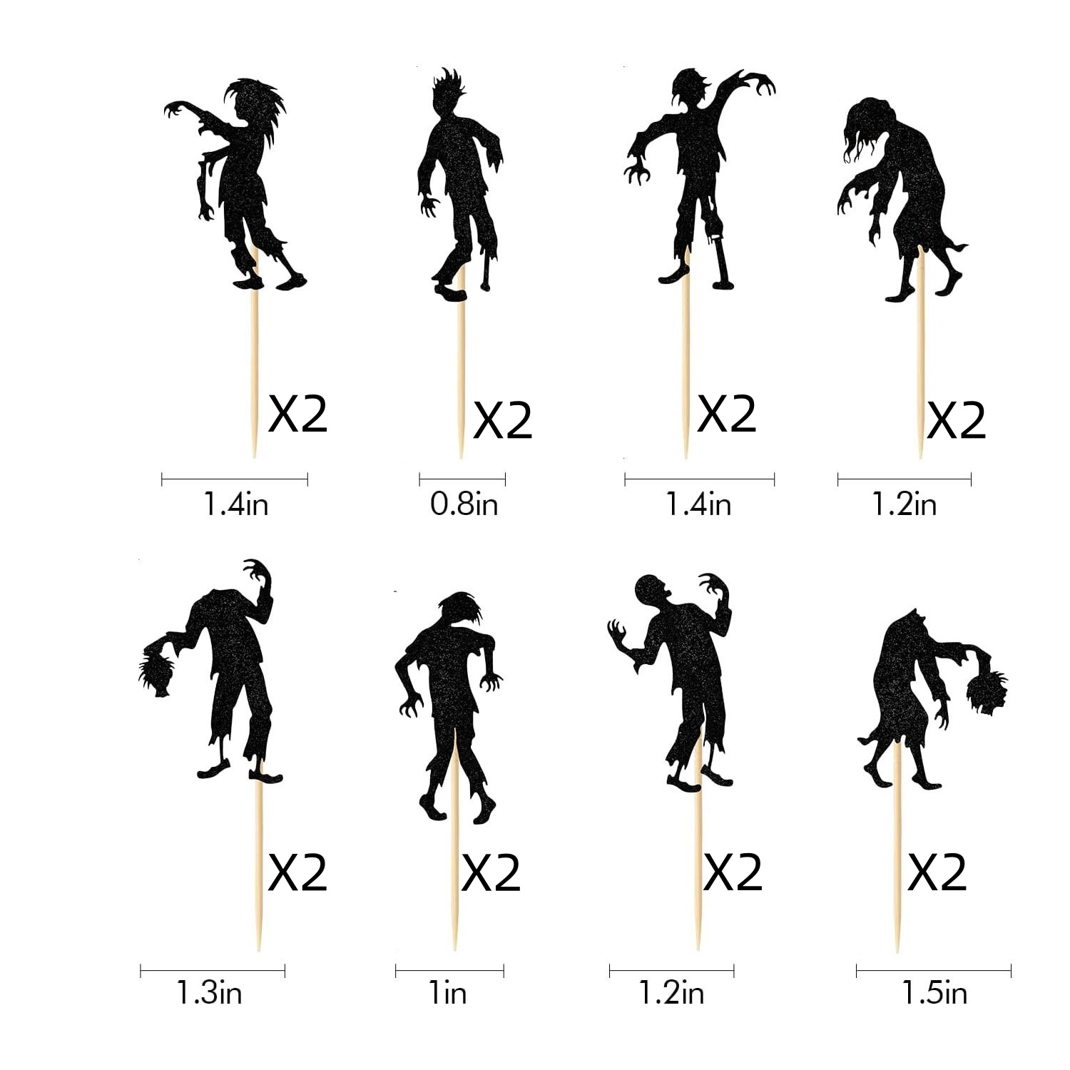 16pc/set Black Zombie Cake Top - Zombie Party Games reseña y precio
