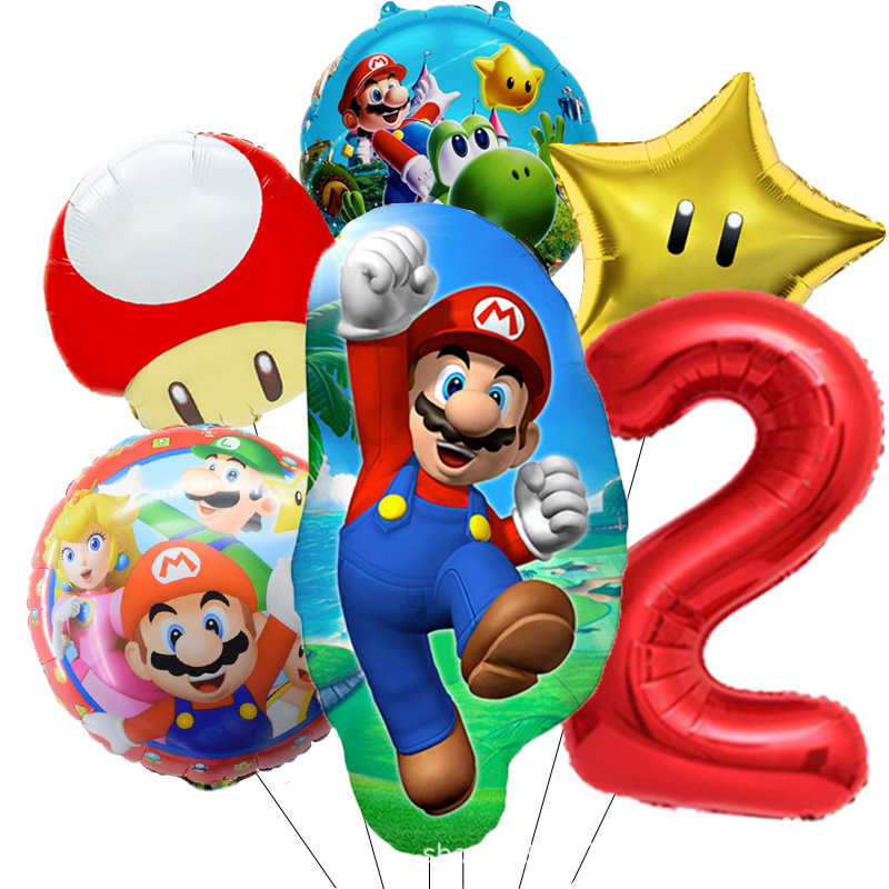 6pcs Mario Bros Balloon Childr - Party Games Mario reseña y precio