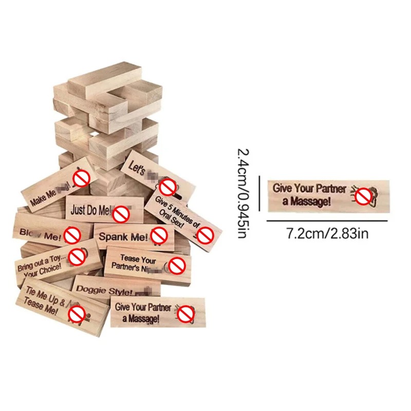 48 PCS Block Tower Game Couple - Party Games Ideas For Adults reseña y precio