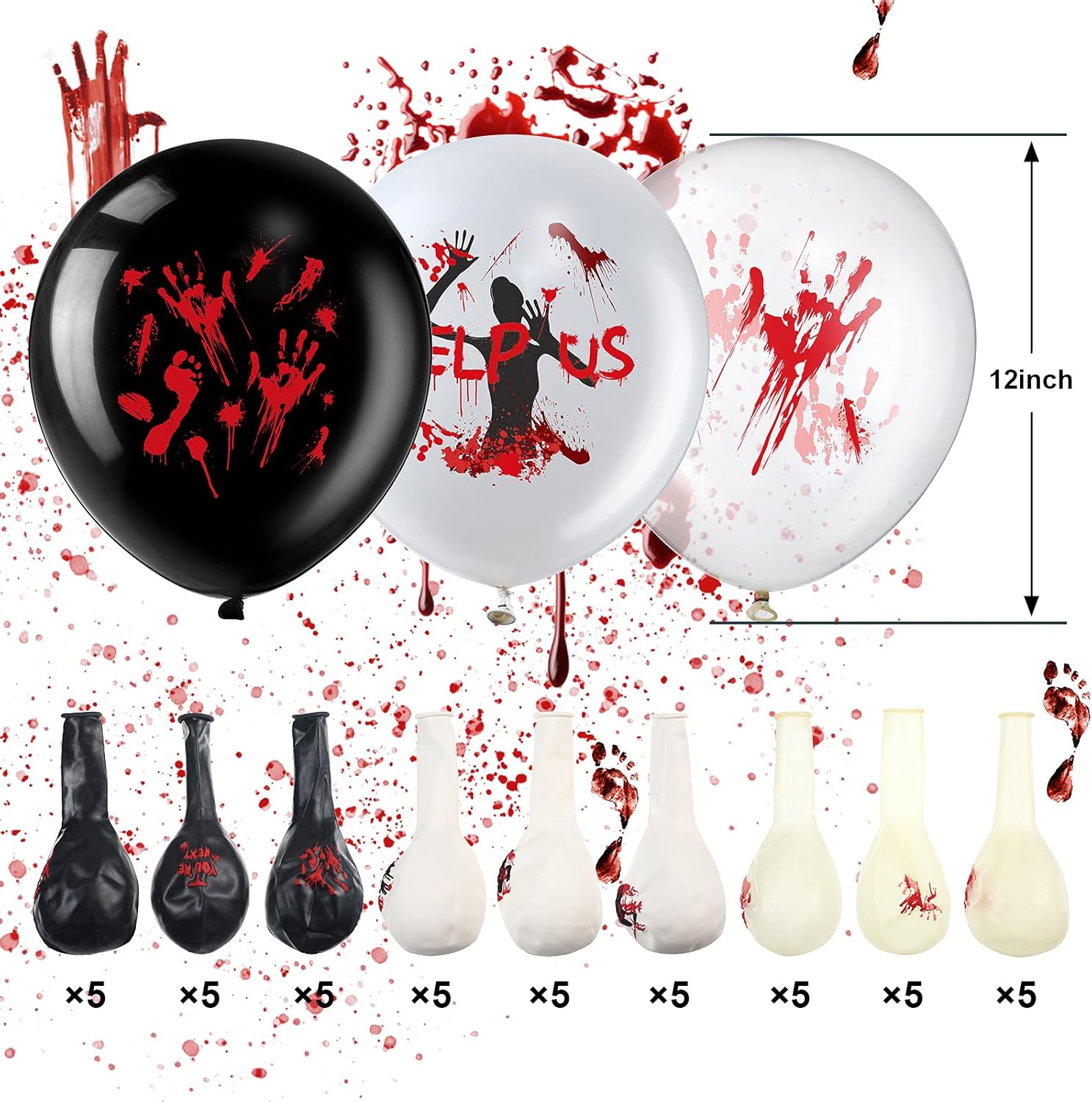 45 Pcs Scary Halloween Balloon - Zombie Party Games reseña y precio